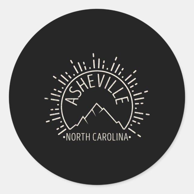 Sticker Rond Asheville Caroline du Nord (Devant)