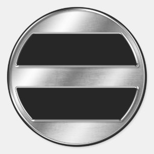 Sticker Rond Ashikaga Clan Kamon Argent Chrome