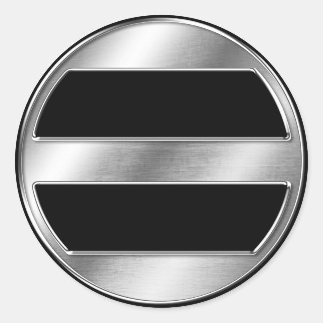 Sticker Rond Ashikaga Clan Kamon Argent Chrome (Devant)