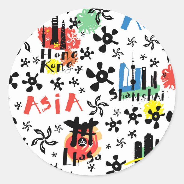 Sticker Rond Asia | Pattern (Devant)