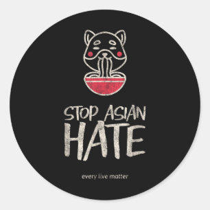 Sticker Rond Asiatique Live Anti-Racisme Aapi Sensibilisation A