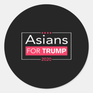 Sticker Rond Asiatiques Pour Trump Républicains Américains Patr