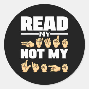 Sticker Rond ASL Alphabet American Sing Language ASL Enseignant