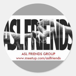 STICKER ROND ASL AMIS GROUP