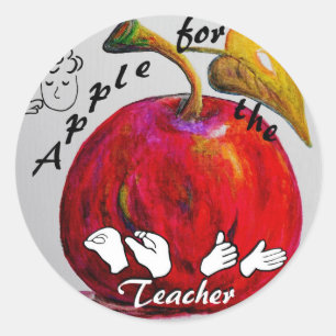 Sticker Rond ASL Apple pour le professeur