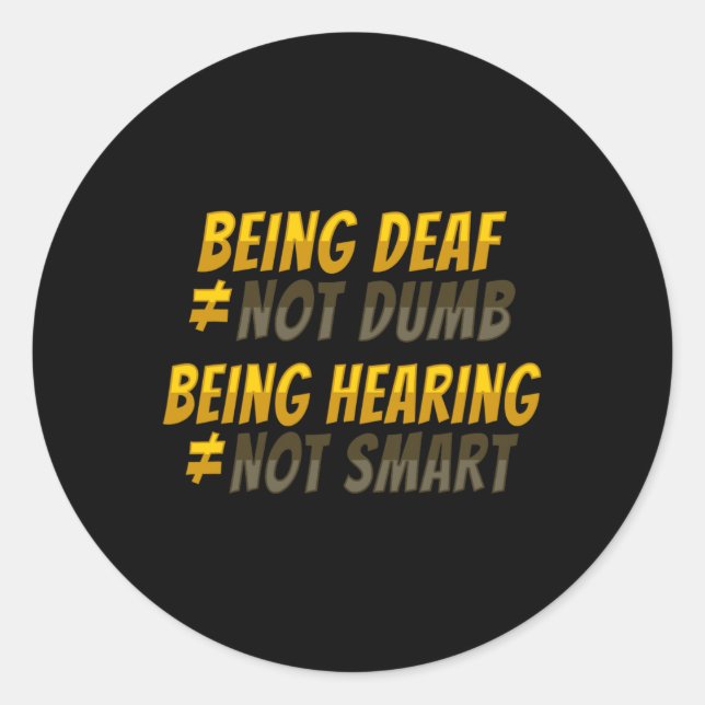 Sticker Rond Asl Hand Gesture Deaf Hearing Loss Awareness 6  (Devant)