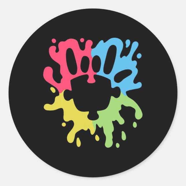 Sticker Rond ASL Love Sign Autisme non verbal Support Sensibili (Devant)