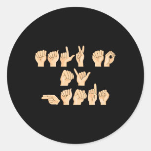 Sticker Rond ASL Parler à mes mains Langue des signes américain