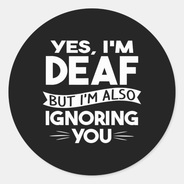 Sticker Rond ASL Sensibilisation des sourds Perte auditive Cult (Devant)