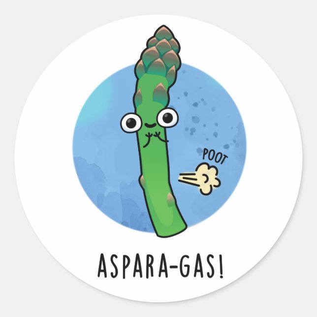 Sticker Rond Aspara-gaz amusant Asparagus Veggie Pun (Devant)