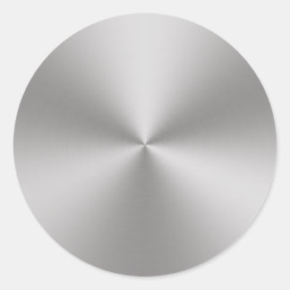 Sticker Rond Aspect métallique brossé argenté | Radial