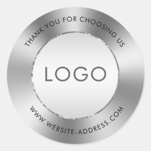 Sticker Rond Aspect métallique en acier inoxydable brillant
