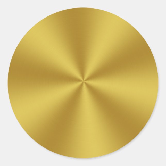 Sticker Rond Aspect métallique Faux Or (Devant)