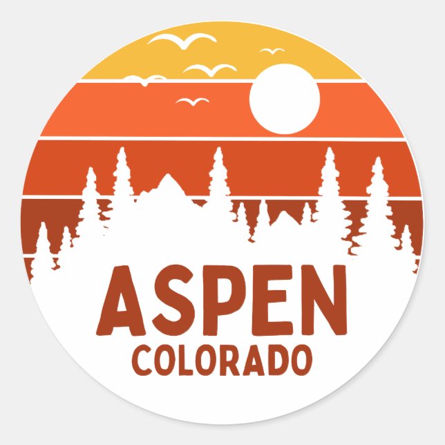 Sticker Rond Aspen, Colorado (Devant)