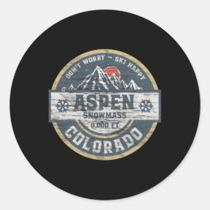 Sticker Rond Aspen Colorado Montagnes Rocheuses T-Shirt Randonn
