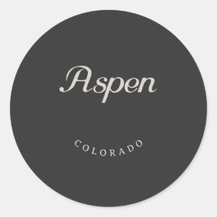 Sticker Rond Aspen Colorado Police blanche