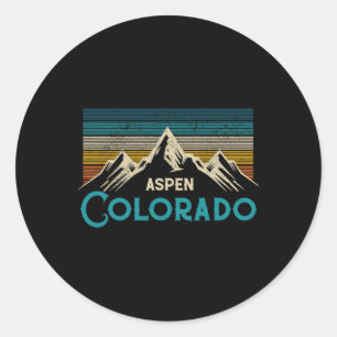 Sticker Rond Aspen Colorado Vintage 
