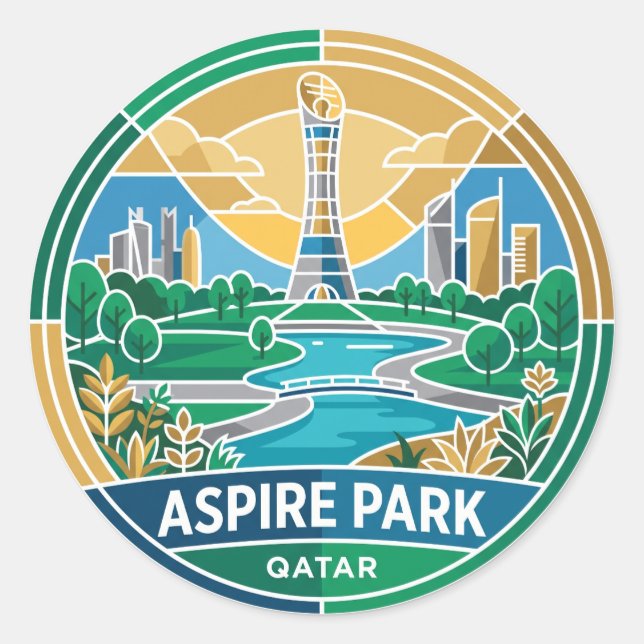Sticker Rond Aspire Park Qatar (Devant)