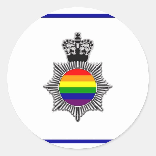 Sticker Rond Assam de police gay, Royaume-Uni (Devant)