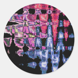 Sticker Rond Assez mignonne pourpre Cendres Gris et Noir Aquare