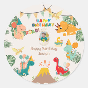 Sticker Rond Assiette en papier pour fête d'anniversaire sur le