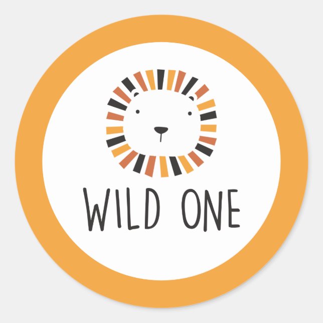 Sticker Rond Assiettes en papier pour le premier anniversaire d (Devant)
