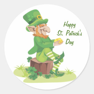 Sticker Rond Assis Leprechaun