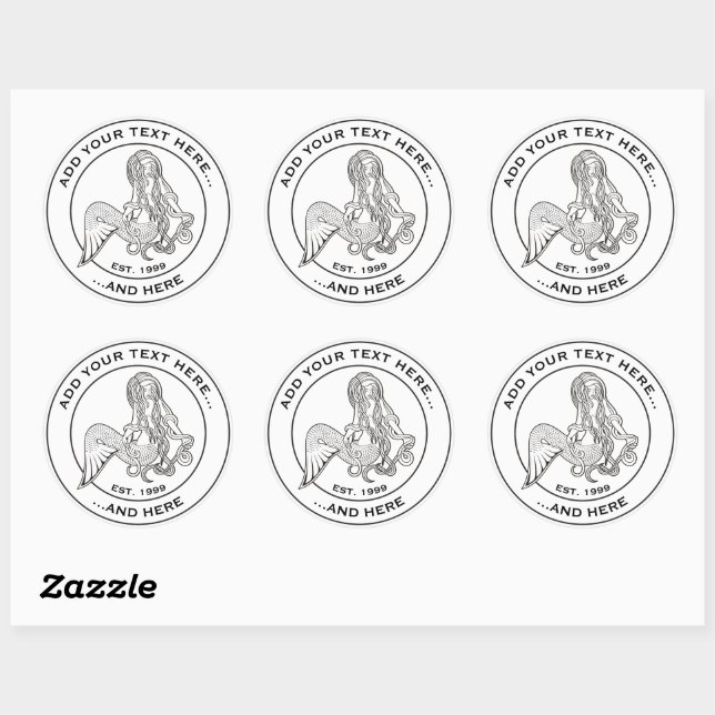Sticker Rond Assis Sirène (Feuille)