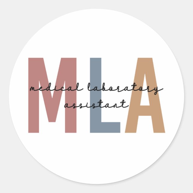 Sticker Rond Assistant de laboratoire Médicale MLA (Devant)