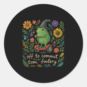 Sticker Rond Assistant Grenouille Whimsical - Désactivé Pour Co