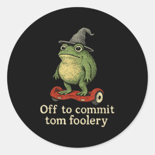 Sticker Rond Assistant Grenouille Whimsical Désactivé Pour Enga