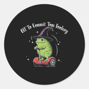 Sticker Rond Assistant Grenouille Whimsical Désactivé Pour Enga