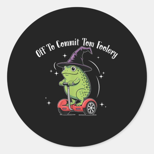 Sticker Rond Assistant Grenouille Whimsical Désactivé Pour Enga (Devant)