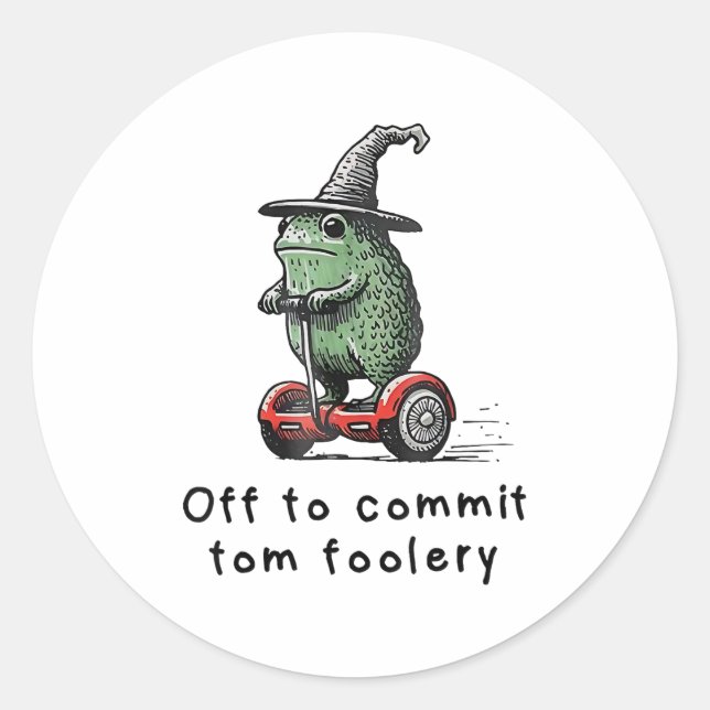 Sticker Rond Assistant Grenouille Whimsical Désactivé Pour Enga (Devant)