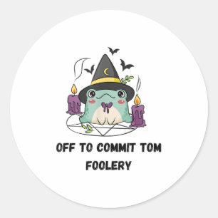 Sticker Rond Assistant Grenouille Whimsical Désactivé Pour Enga