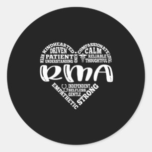 Sticker Rond Assistant médical inscrit, rma