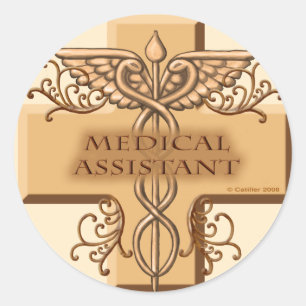 Sticker Rond Assistant Médicale Caduceus