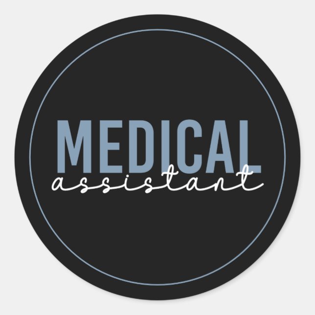 Sticker Rond Assistant Médicale MA | Assistant clinique (Devant)