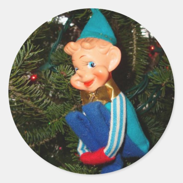 Sticker Rond Assistant père Noël (Devant)