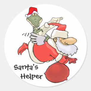 Sticker Rond Assistant père Noël