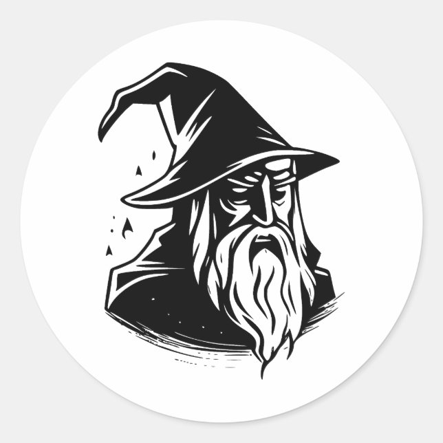 Sticker Rond Assistant simple | Élégance en noir et blanc (Devant)