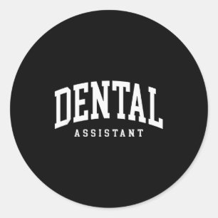 Sticker Rond Assistante dentaire certifiée drôle hygiéniste den