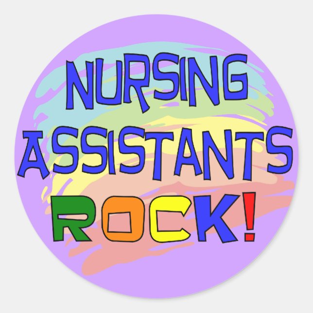 Sticker Rond Assistants en soins infirmiers ROCK (Devant)