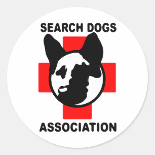 STICKER ROND ASSOCIATION DE CHIEN DE RECHERCHE