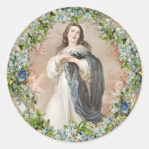 Sticker Rond Assomption de la Sainte Vierge Marie Classique Ron
