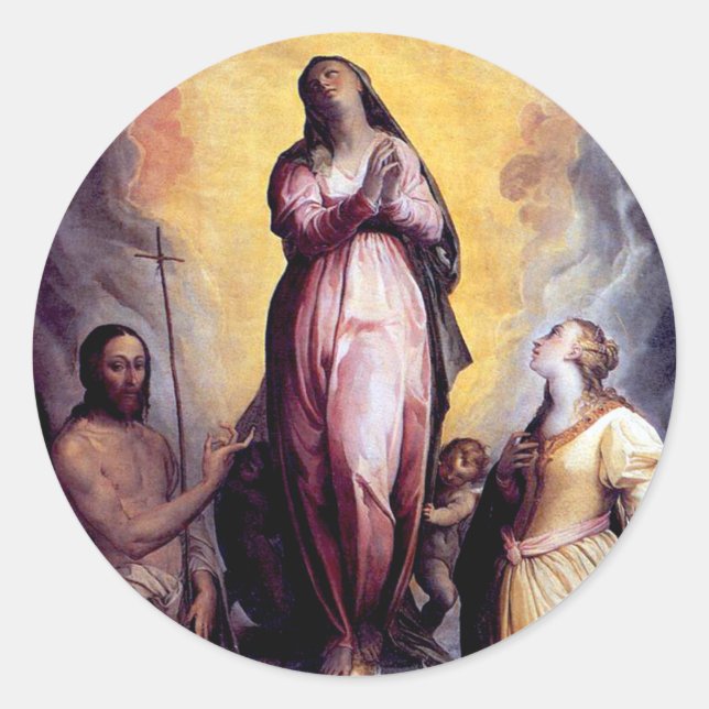 Sticker Rond Assomption de la Vierge Marie (Devant)