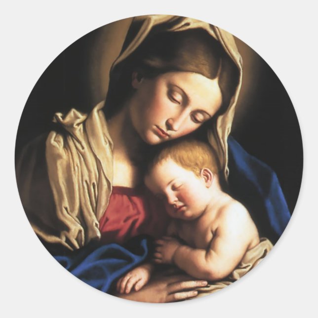Sticker Rond Assomption de Vierge Marie (Devant)