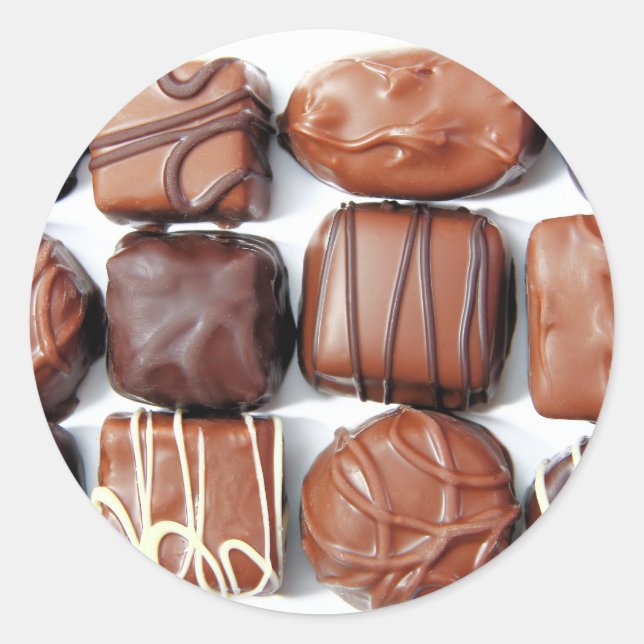 Sticker Rond Assorted chocolates (Devant)