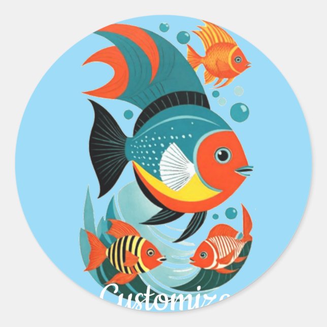 Sticker Rond Assortiment de poisson tropical Thunder_Cove (Devant)