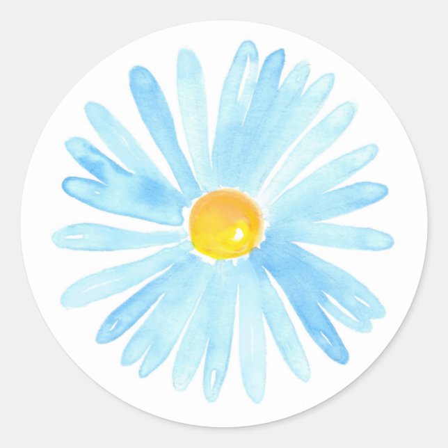 Sticker Rond Aster Adulte bleu doux (Devant)